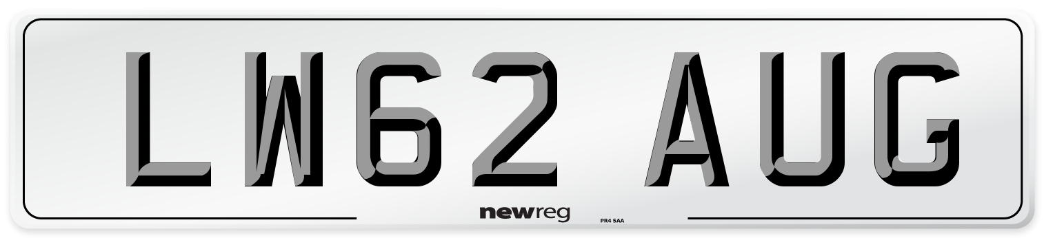 LW62 AUG Number Plate from New Reg